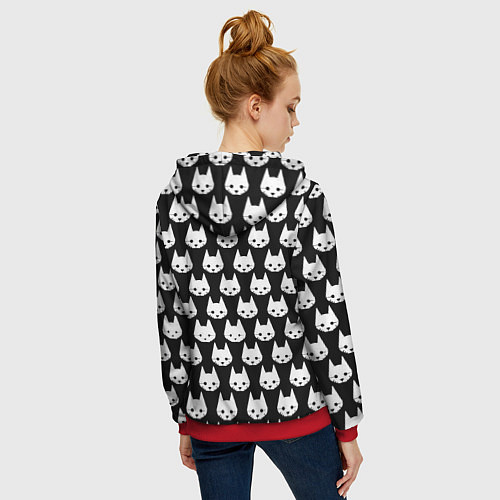 Женская толстовка на молнии Stray Pattern / 3D-Красный – фото 4