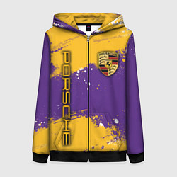 Толстовка на молнии женская PORSCHE- LAKERS COLORS, цвет: 3D-черный