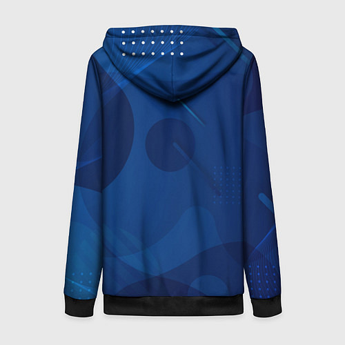 Женская толстовка на молнии Сборная Англии Синяя Абстракция / 3D-Черный – фото 2