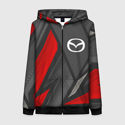 Толстовка на молнии женская Mazda sports racing, цвет: 3D-черный