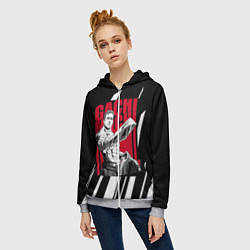 Толстовка на молнии женская Guchi-muchi Billy Herrington, цвет: 3D-меланж — фото 2