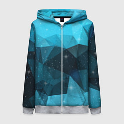 Женская толстовка на молнии Полигональный космос