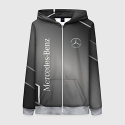 Толстовка на молнии женская Mercedes абстракция карбон, цвет: 3D-меланж