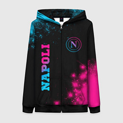 Толстовка на молнии женская Napoli - neon gradient: надпись, символ, цвет: 3D-черный