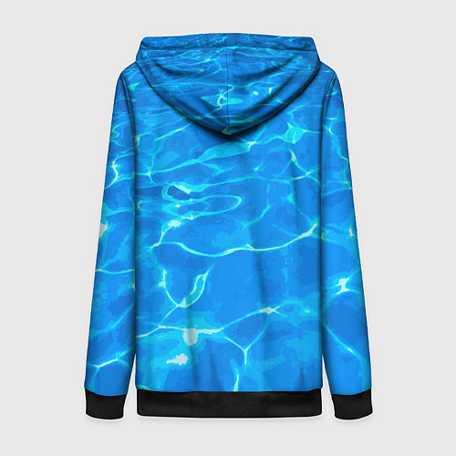 Женская толстовка на молнии Абстрактные волны бассейна - текстура / 3D-Черный – фото 2