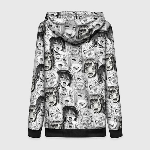 Женская толстовка на молнии Разные девушки Ахегао / 3D-Черный – фото 2