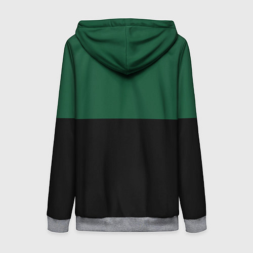 Женская толстовка на молнии Серьёзный Зелёный / 3D-Меланж – фото 2