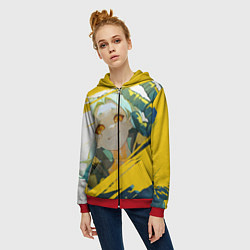 Толстовка на молнии женская Киберпанк: Бегущие по краю Ребекка, цвет: 3D-красный — фото 2