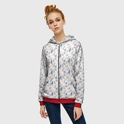 Толстовка на молнии женская Пенис и растения, цвет: 3D-красный — фото 2