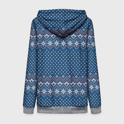 Женская толстовка на молнии Вязанный стиль - классика / 3D-Меланж – фото 2