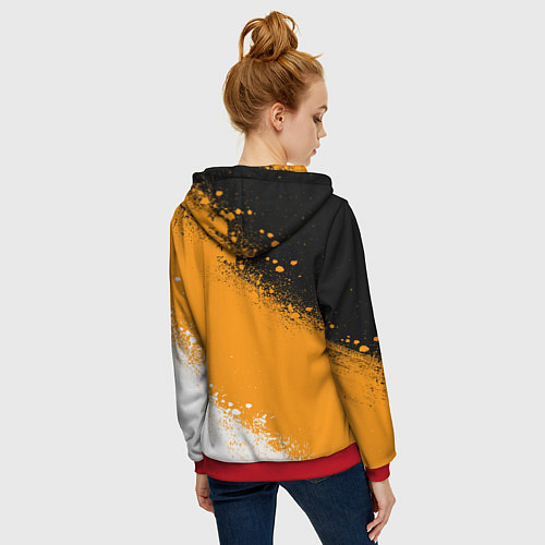 Женская толстовка на молнии Имперский флаг - триколор / 3D-Красный – фото 4