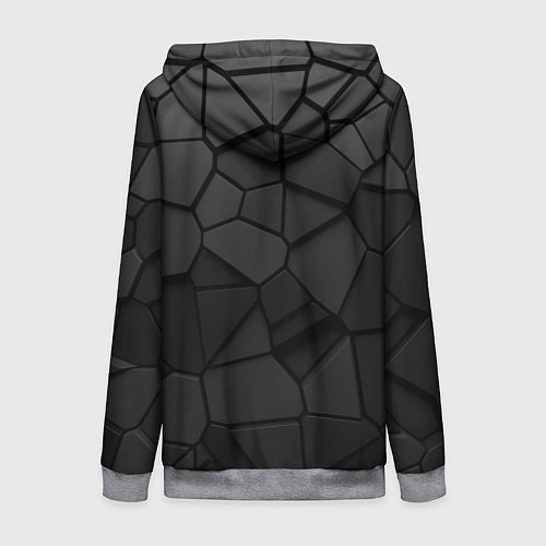 Женская толстовка на молнии Черные стальные плиты / 3D-Меланж – фото 2
