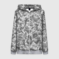 Толстовка на молнии женская Nirvana style light, цвет: 3D-меланж