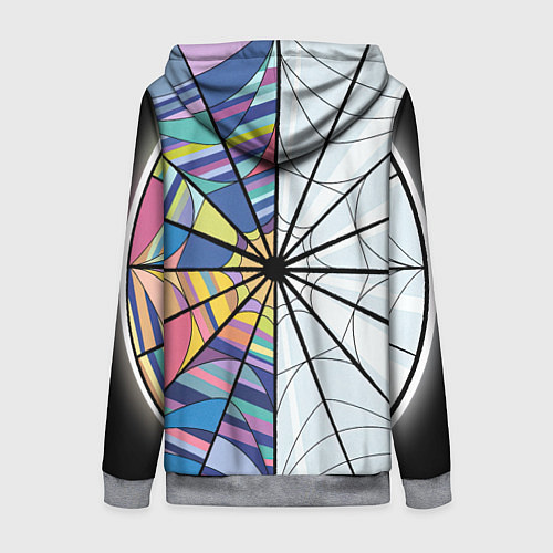 Женская толстовка на молнии Уэнсдэй играет на виолончели на фоне окна / 3D-Меланж – фото 2