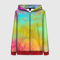 Женская толстовка на молнии Разноцветная бумага