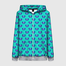 Толстовка на молнии женская Фиолетовые бабочки, цвет: 3D-меланж