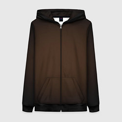Толстовка на молнии женская Фон оттенка шоколад и черная виньетка, цвет: 3D-черный