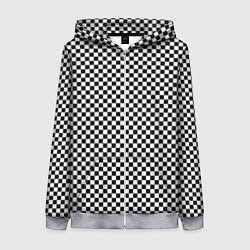 Толстовка на молнии женская Шахматная клетка иллюзия, цвет: 3D-меланж