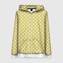Толстовка на молнии женская Горох из листьев берёзы, цвет: 3D-белый