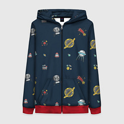 Женская толстовка на молнии Паттерн - галактика