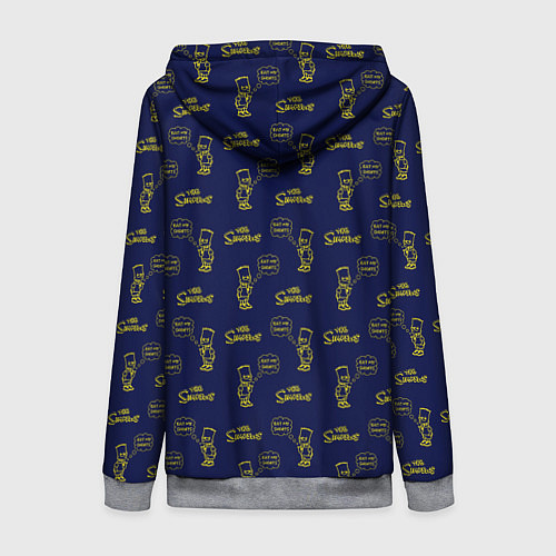 Женская толстовка на молнии Bart pattern Eat my shorts / 3D-Меланж – фото 2