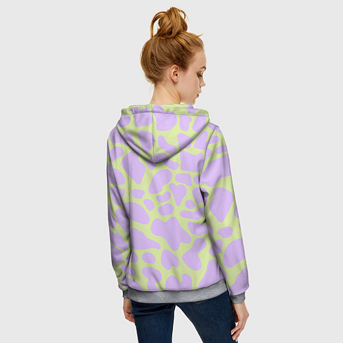 Женская толстовка на молнии Пятна скорлупы дракона - паттерн / 3D-Меланж – фото 4