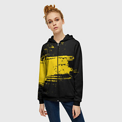 Толстовка на молнии женская Желтое граффити, цвет: 3D-черный — фото 2