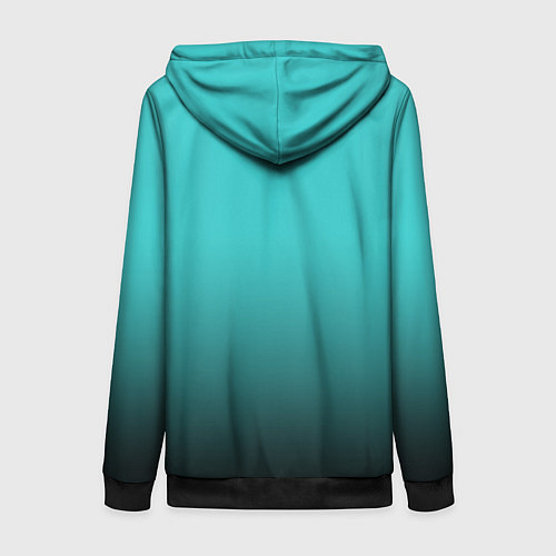 Женская толстовка на молнии Силуэт лисы на градиентном фоне / 3D-Черный – фото 2