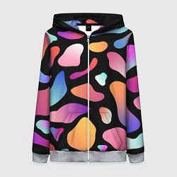 Толстовка на молнии женская Fashionable colorful pattern, цвет: 3D-меланж