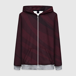 Толстовка на молнии женская Бордовый плавные полосы, цвет: 3D-меланж