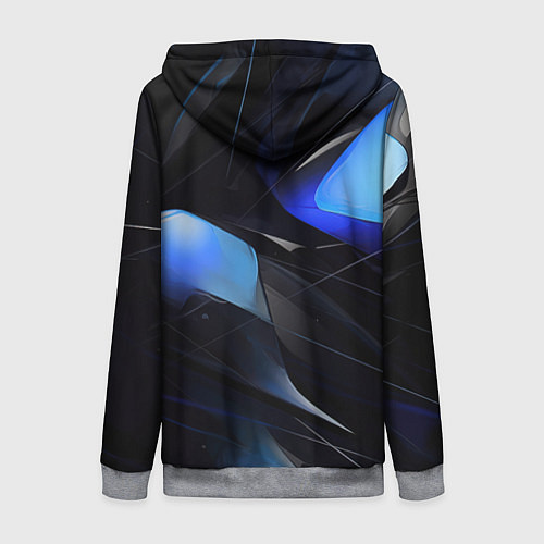 Женская толстовка на молнии Black blue elements / 3D-Меланж – фото 2