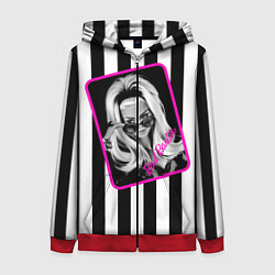 Толстовка на молнии женская Барби и полосы, цвет: 3D-красный