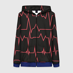 Толстовка на молнии женская Мой пульс, цвет: 3D-синий