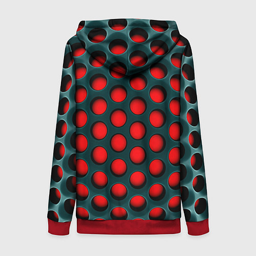 Женская толстовка на молнии Сотовая структура 3D / 3D-Красный – фото 2