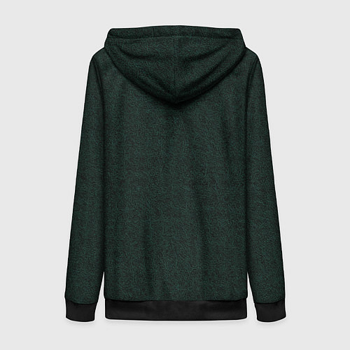 Женская толстовка на молнии Текстура рябь темно-зелёный / 3D-Черный – фото 2