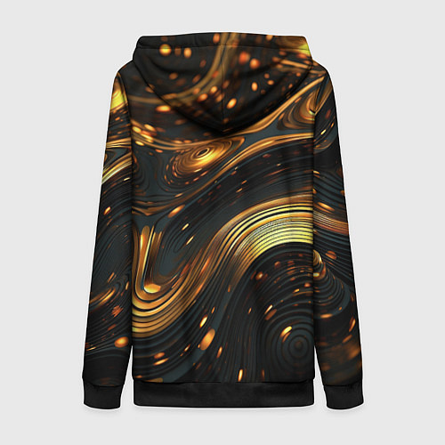 Женская толстовка на молнии Жидкое золото / 3D-Черный – фото 2