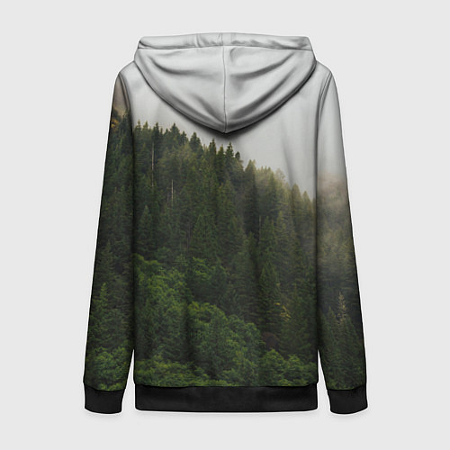 Женская толстовка на молнии Я из Сибири на фоне леса / 3D-Черный – фото 2
