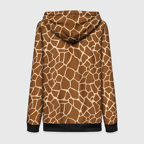 Женская толстовка на молнии Пятнистая шкура жирафа / 3D-Черный – фото 2