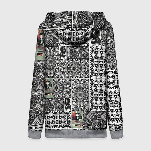 Женская толстовка на молнии Орнамент древних цивилизаций / 3D-Меланж – фото 2