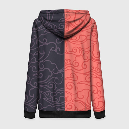 Женская толстовка на молнии EXO Clouds / 3D-Черный – фото 2