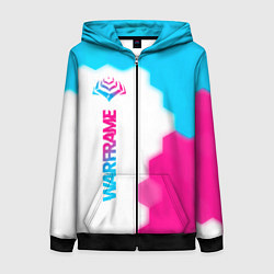 Толстовка на молнии женская Warframe neon gradient style: по-вертикали, цвет: 3D-черный