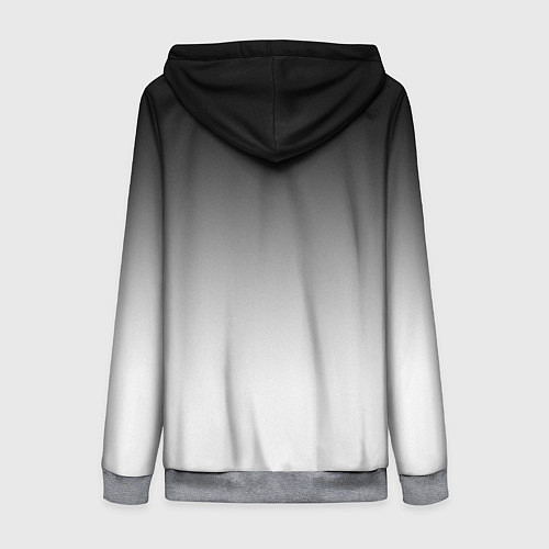 Женская толстовка на молнии Black and white gradient / 3D-Меланж – фото 2