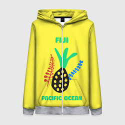 Толстовка на молнии женская Фиджи - Тихий океан, цвет: 3D-меланж
