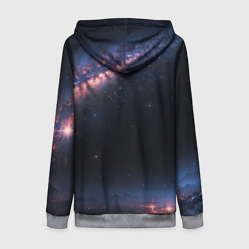 Женская толстовка на молнии Млечный путь в звездном небе / 3D-Меланж – фото 2