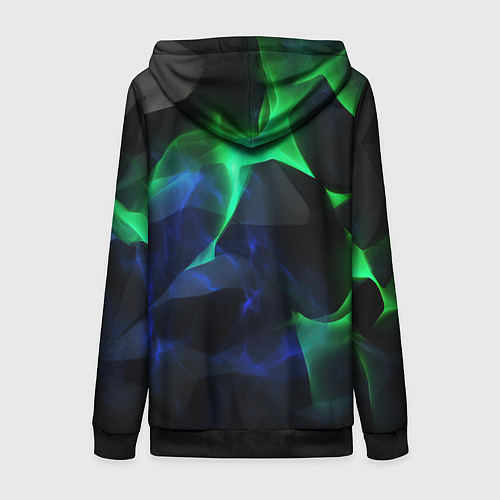 Женская толстовка на молнии Неоновая лава из плит / 3D-Черный – фото 2