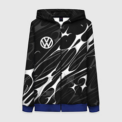 Толстовка на молнии женская Volkswagen - острые линии, цвет: 3D-синий