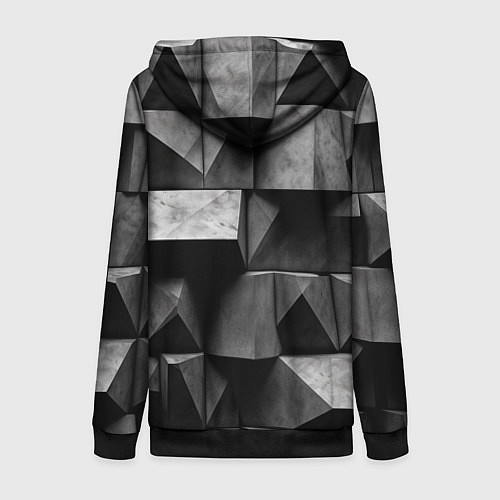 Женская толстовка на молнии Обман зрения и каменные плиты / 3D-Черный – фото 2