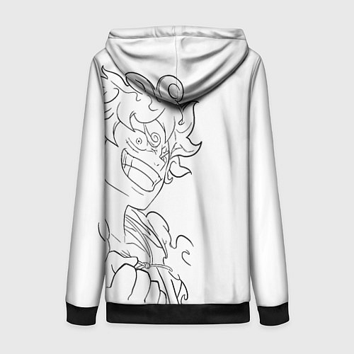 Женская толстовка на молнии Ван пис - Луффи гир 5 / 3D-Черный – фото 2