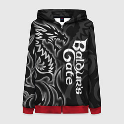 Толстовка на молнии женская Балдурс гейт 3 - черный дракон, цвет: 3D-красный