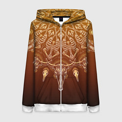 Женская толстовка на молнии Большая костяная мандала